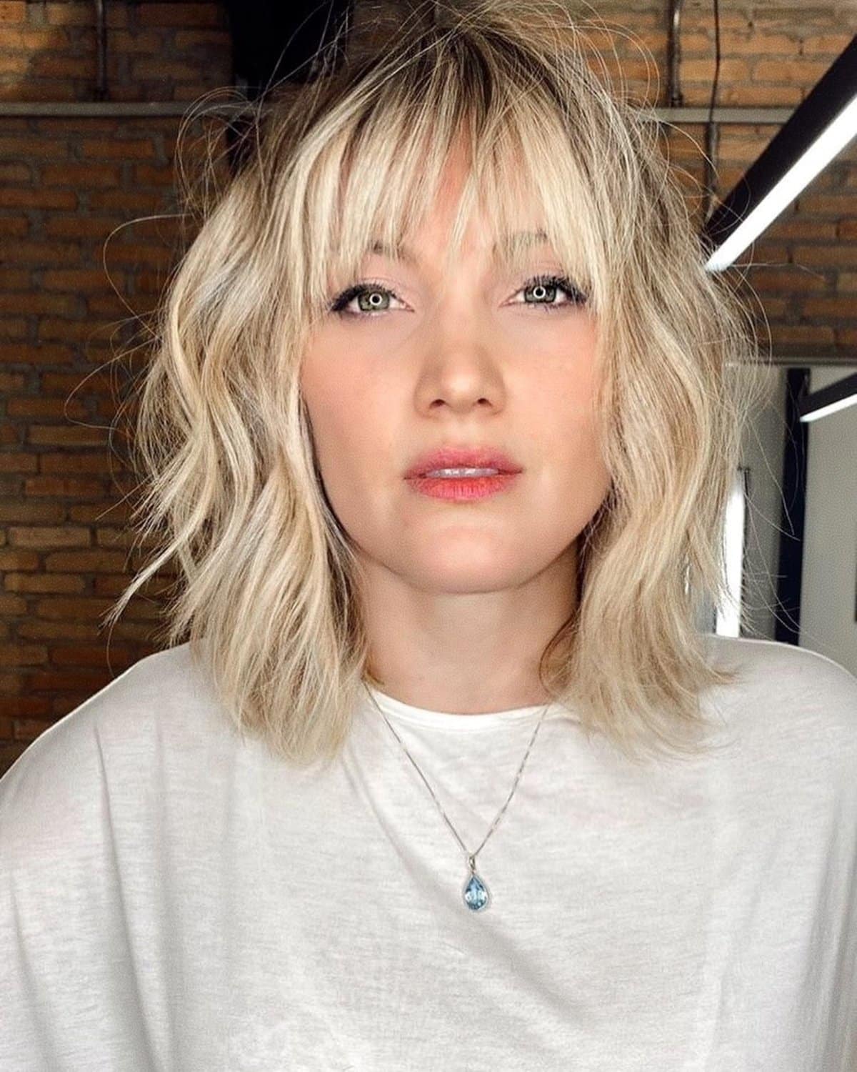 Choppy Long Bob with Bangs