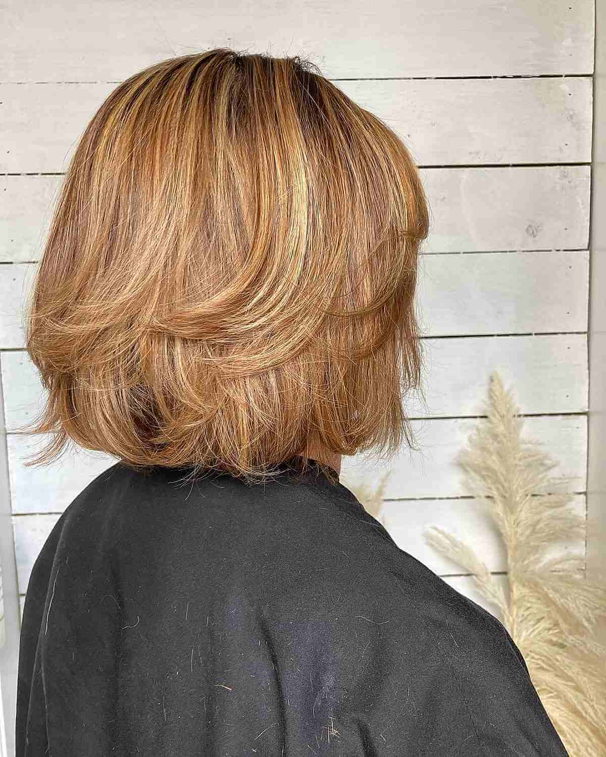 Copper Honey Blonde Blended Layered Bob