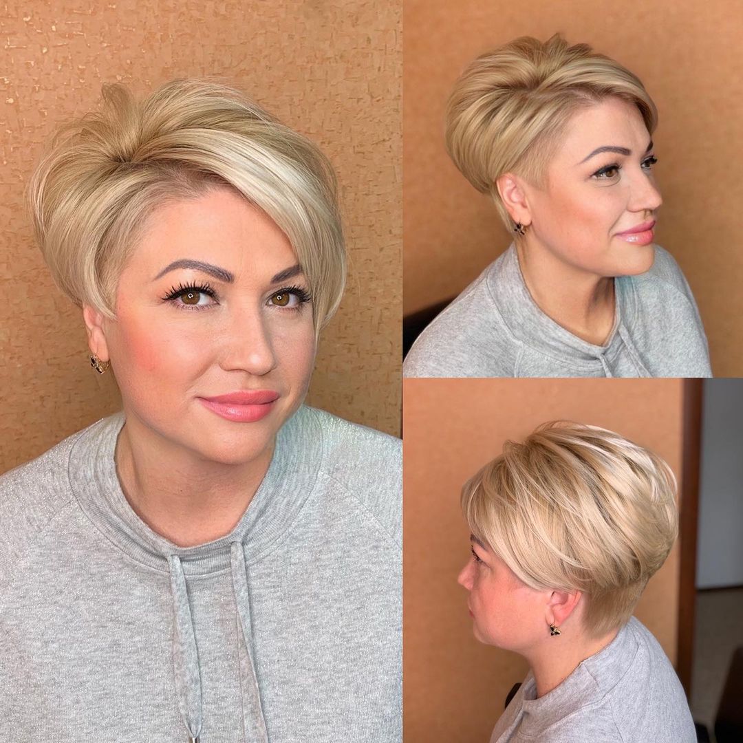 cropped asymmetrical short bob with a slight undercut