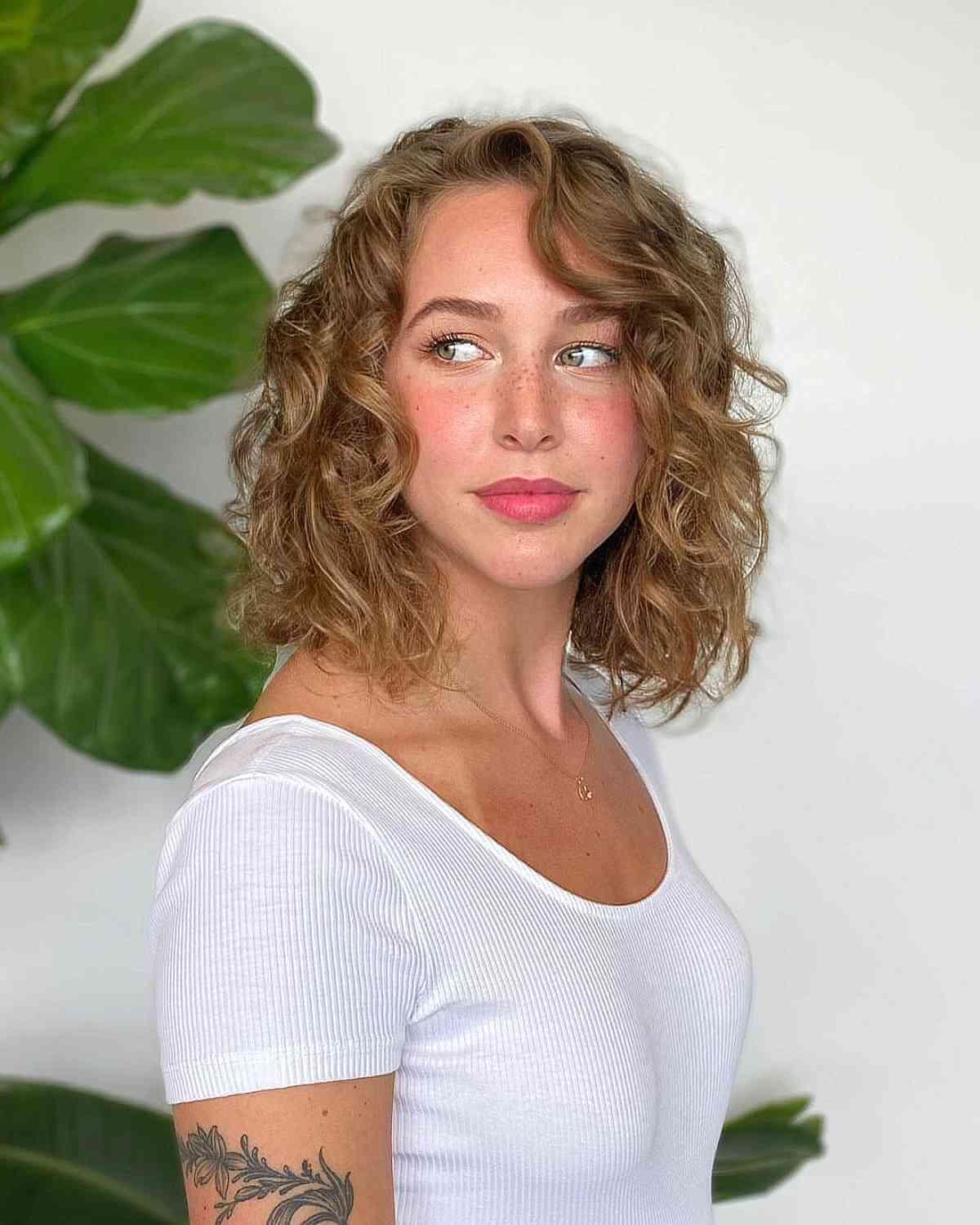 Curly Lob Haircut for Women