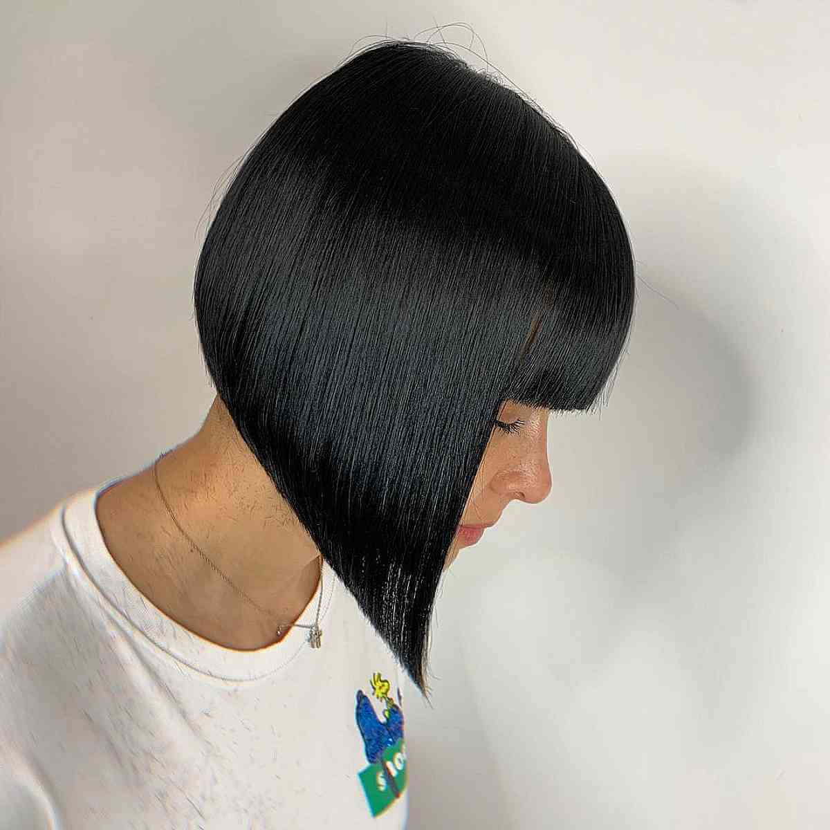 Dramatic Inverted Bob with Fringe