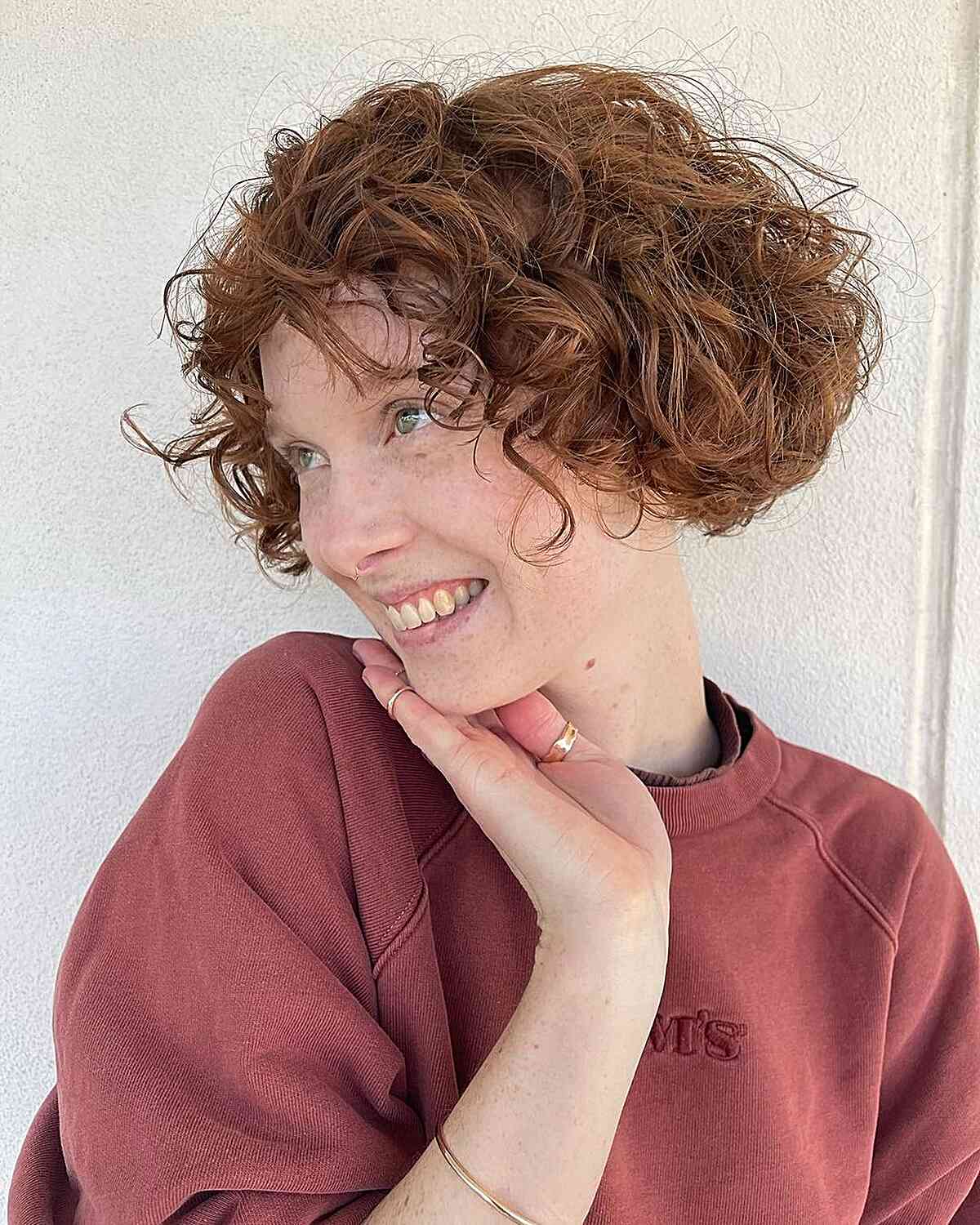 Ear-Length Messy Curly Bob