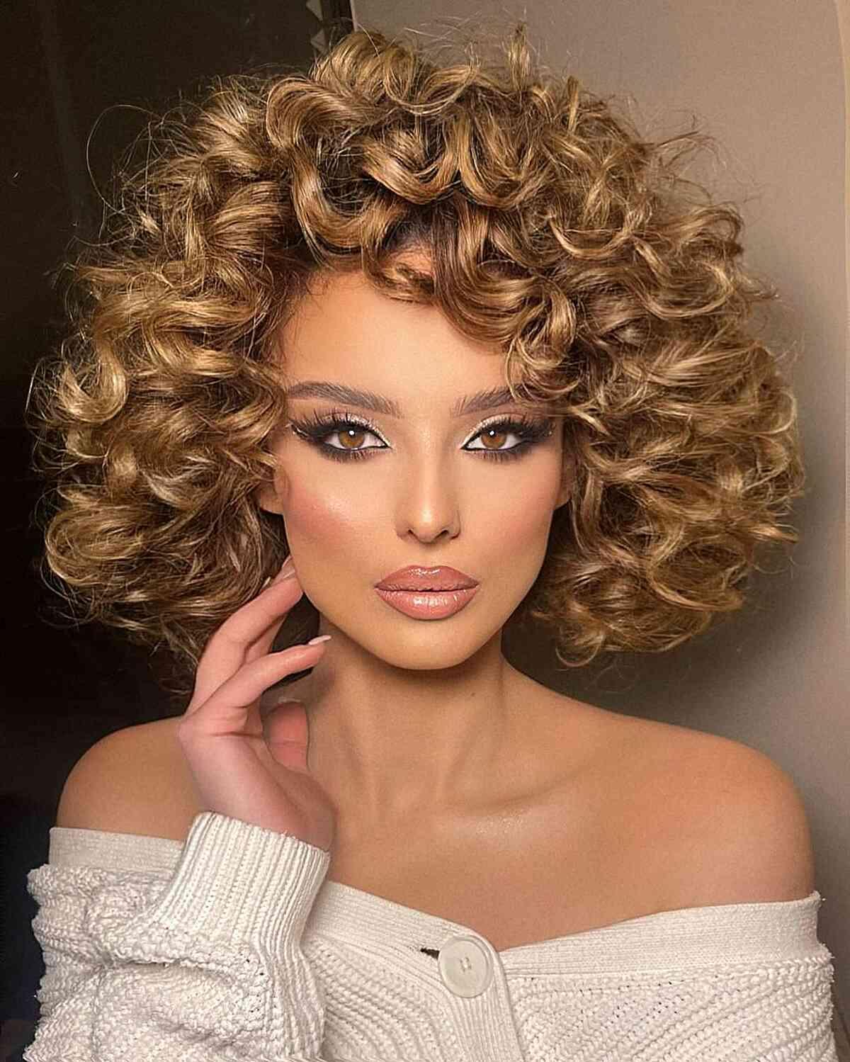 Enhanced Blonde Bob for Curly Hair