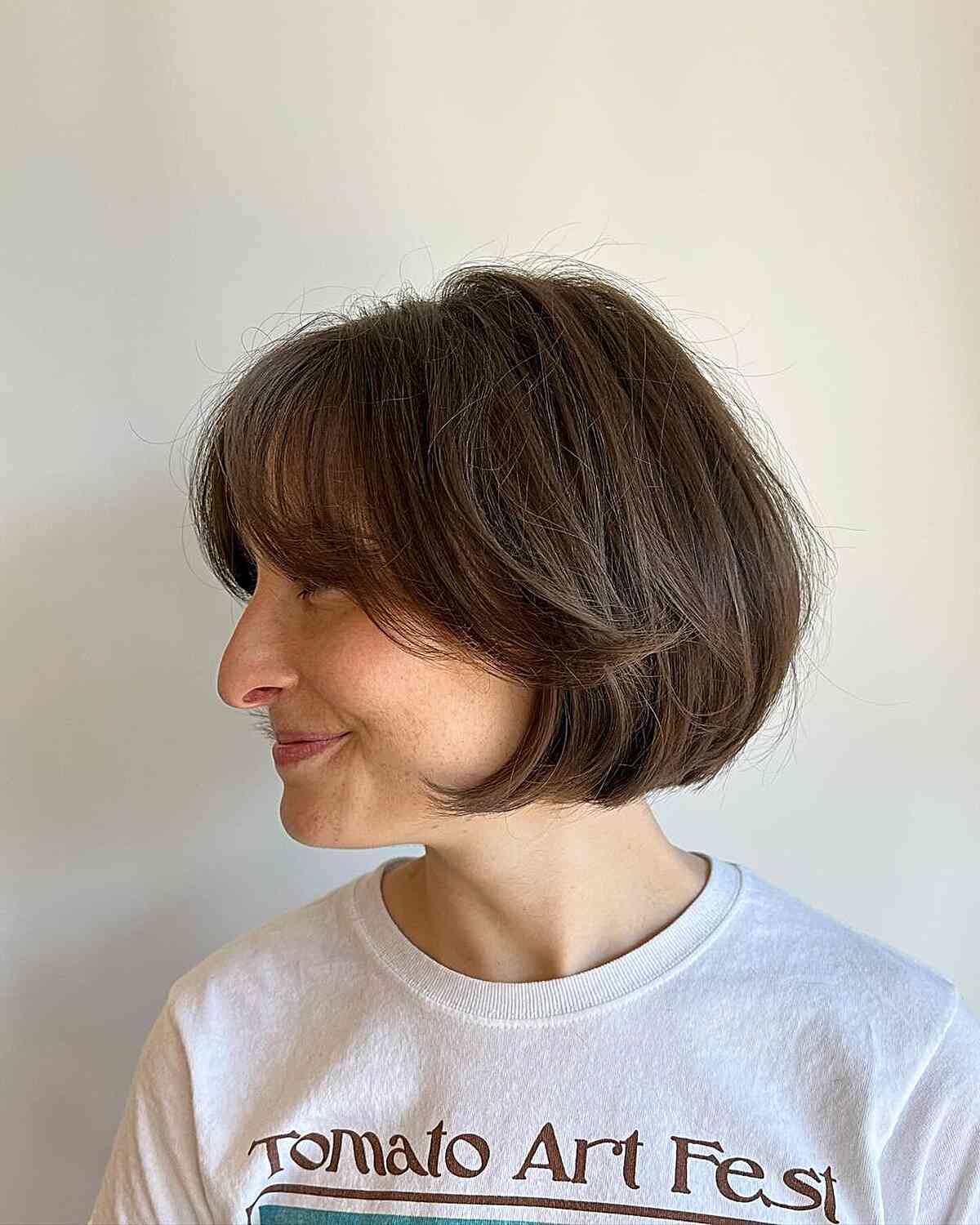 French-Cut Chin Bob with Wispy Bangs