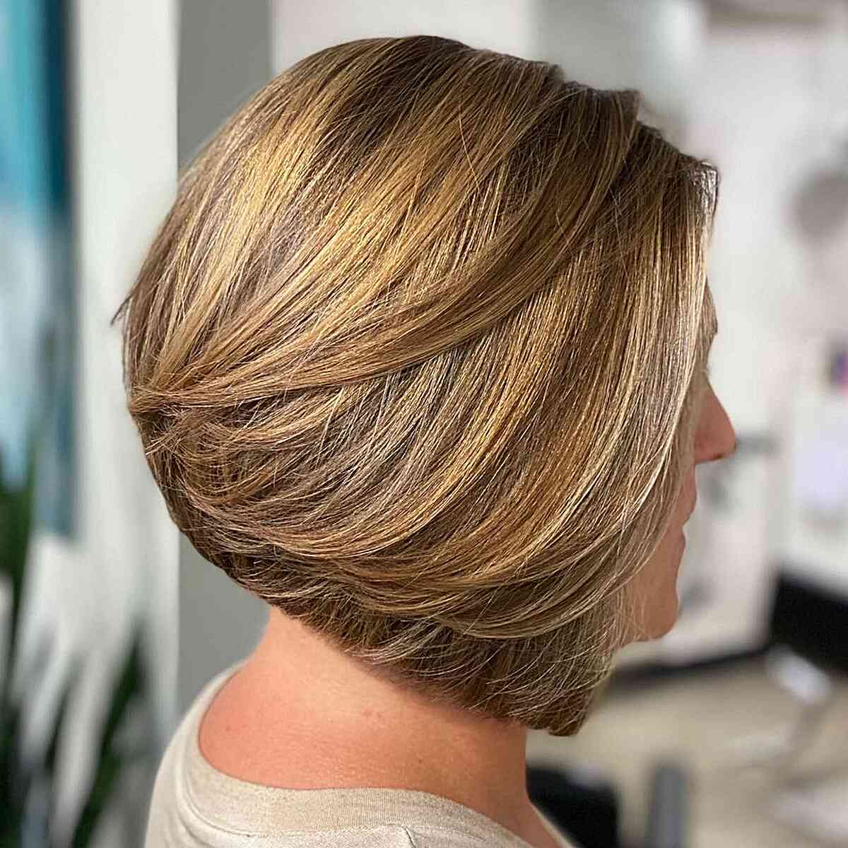 Fuller looking short to medium bob hairstyle