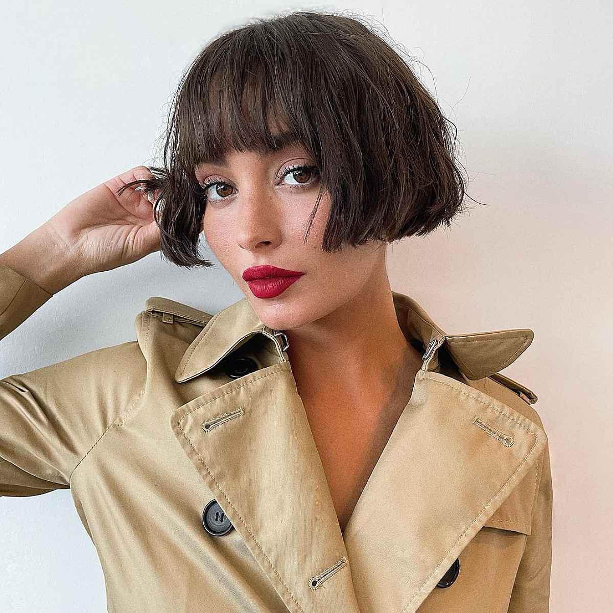 Glamorous ear-length French bob