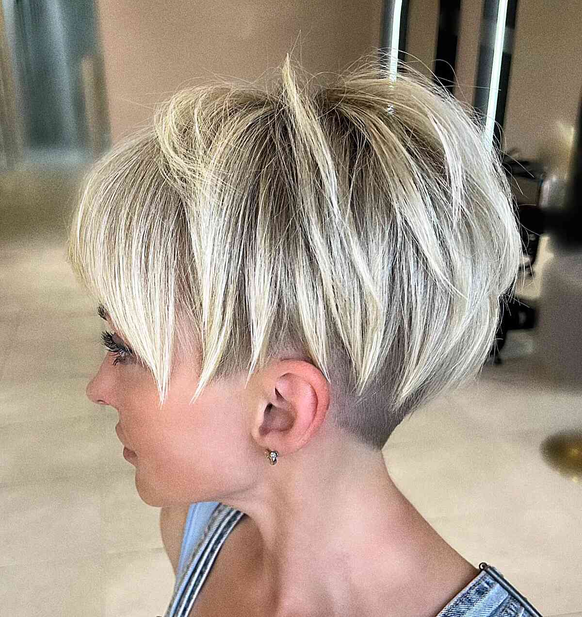 Gorgeous Bright Blonde Undercut Pixie