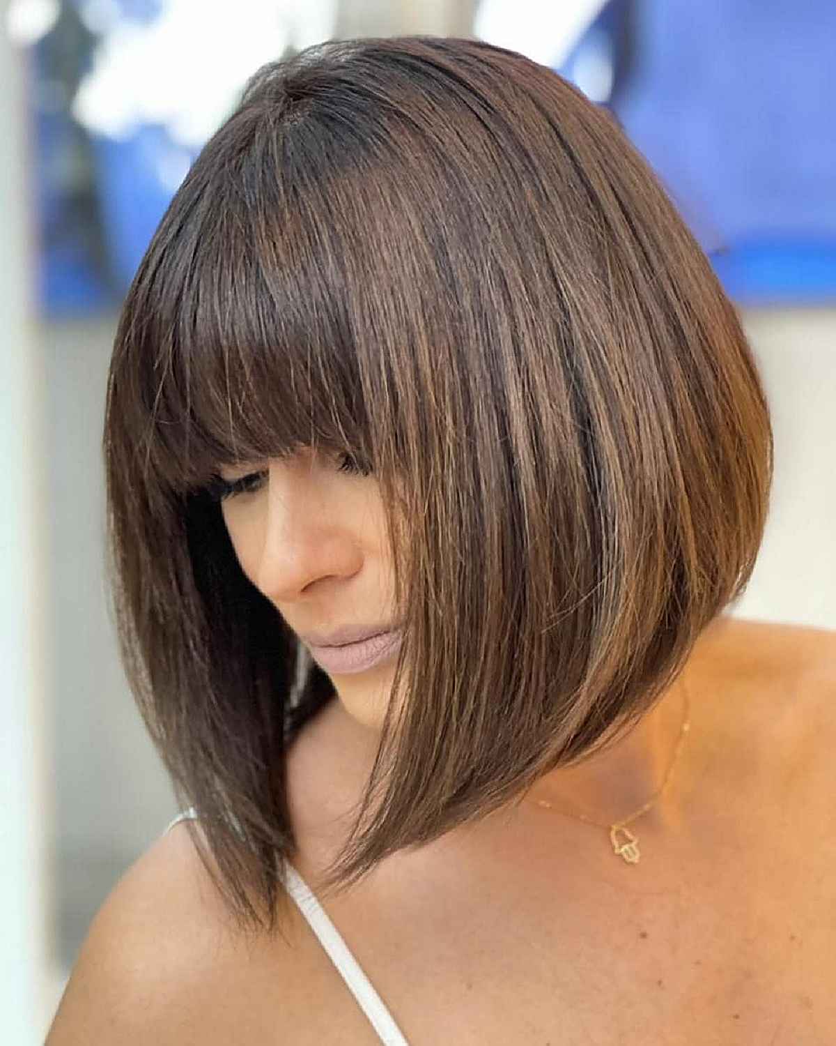 Inverted Short Bob with Fringe