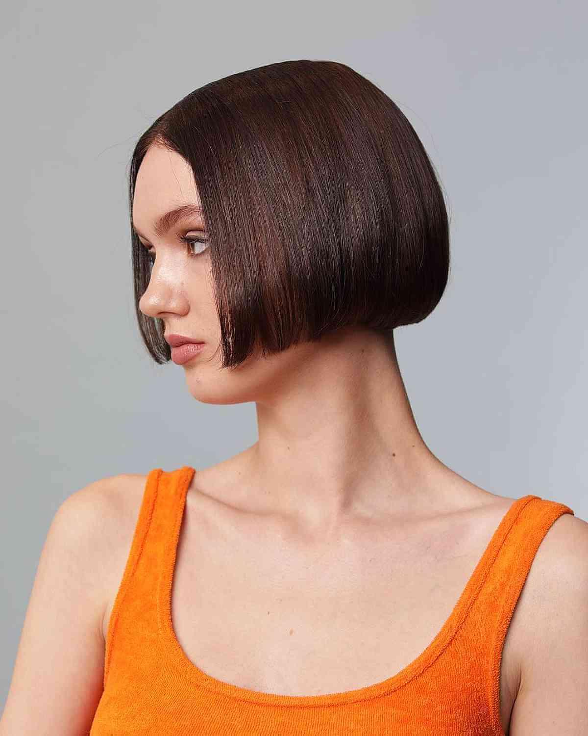 Jaw-Length Chocolate Short Bob