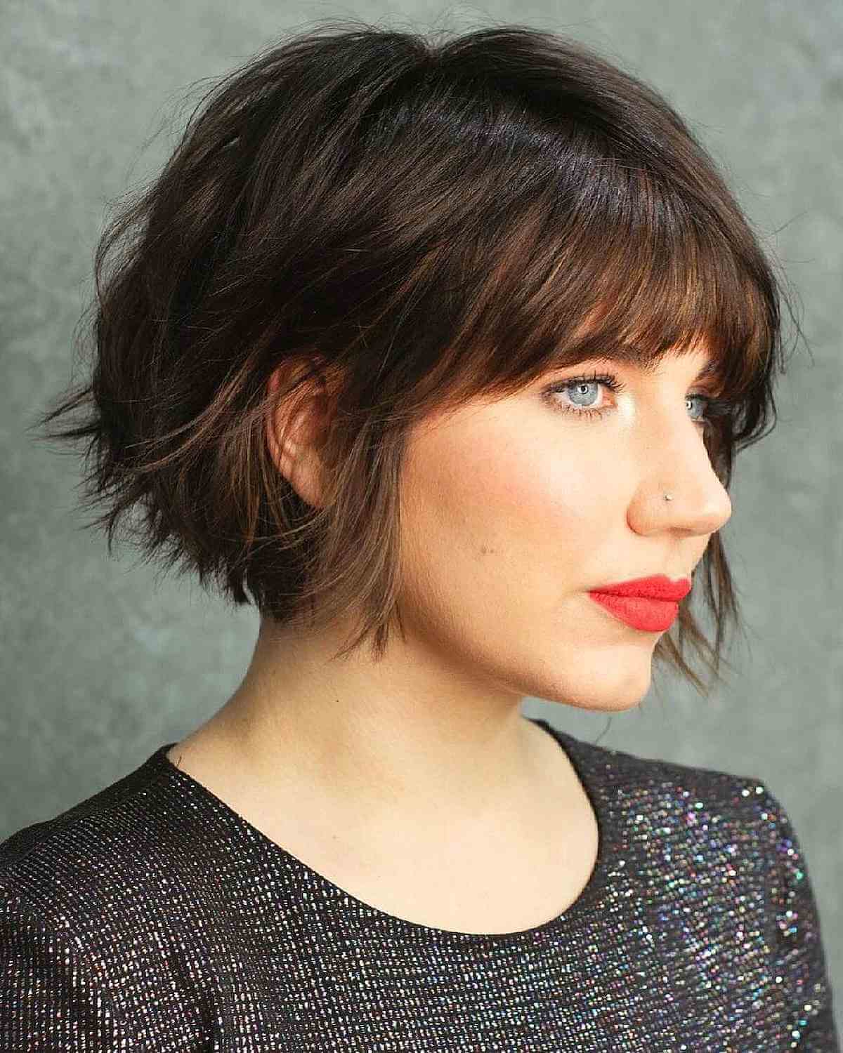 Jaw-Length Choppy Bob Cut