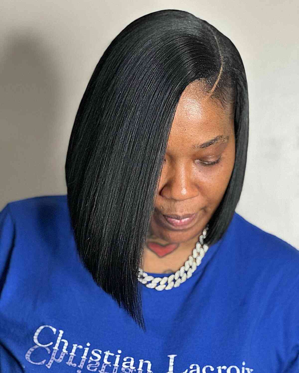 Lace Front Quick Weave with Deep Side-Part Bob