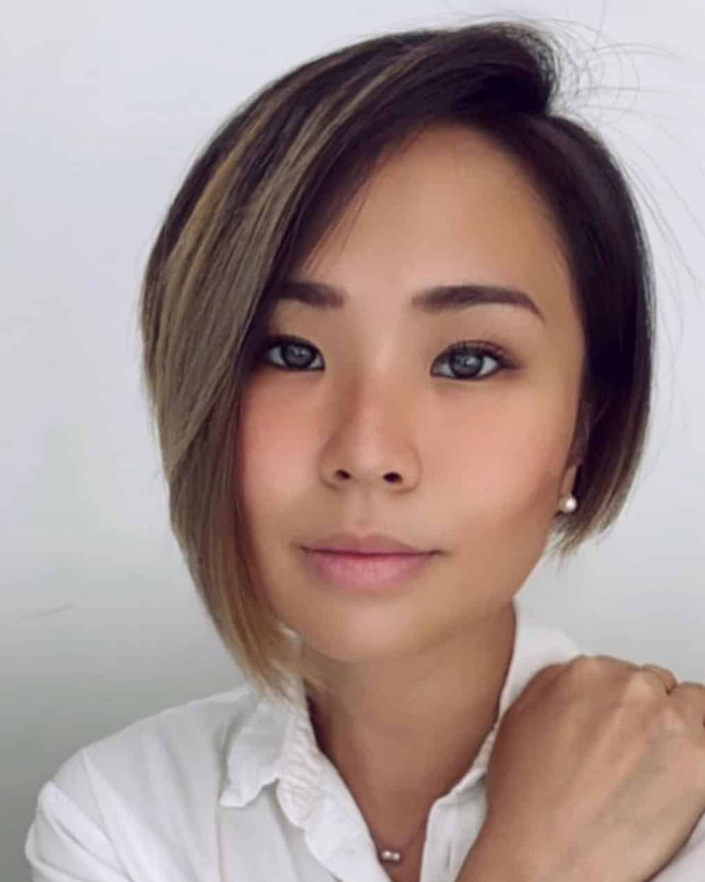 layered asymmetrical bob for women with short hair