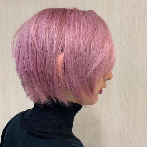 Layered bob with side bangs