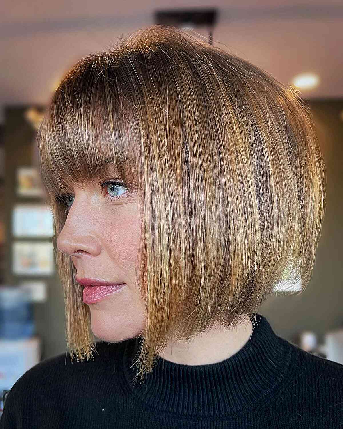 23 Gorgeous Layered Bob with Bangs for Your Next Haircut