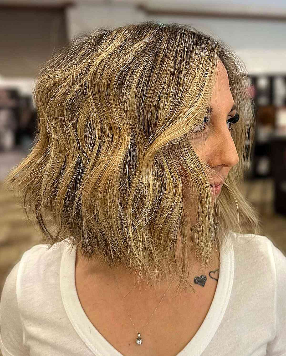 Lob with Scissor Cut Texture for Thin Hair