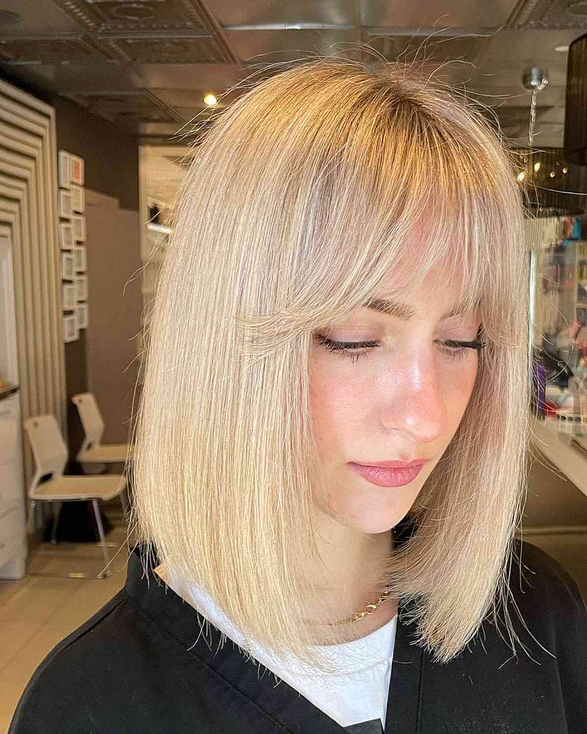 Long Bob with Bangs for Thin Hair