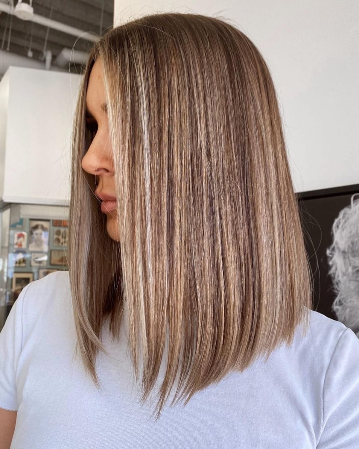 Long Bob with Highlights