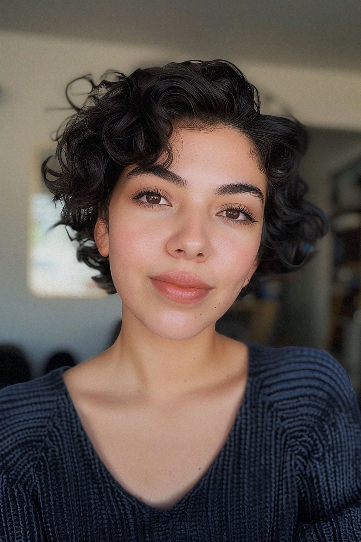 Long pixie for naturally curly hair