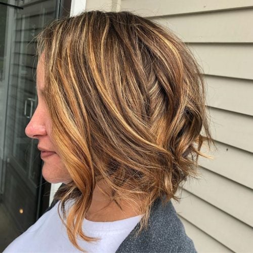 Long Wavy Graduated Bob