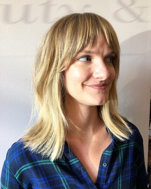 Marvelous Mid Length Bob with Bangs