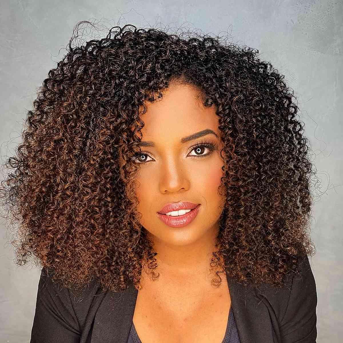 medium curly tresses