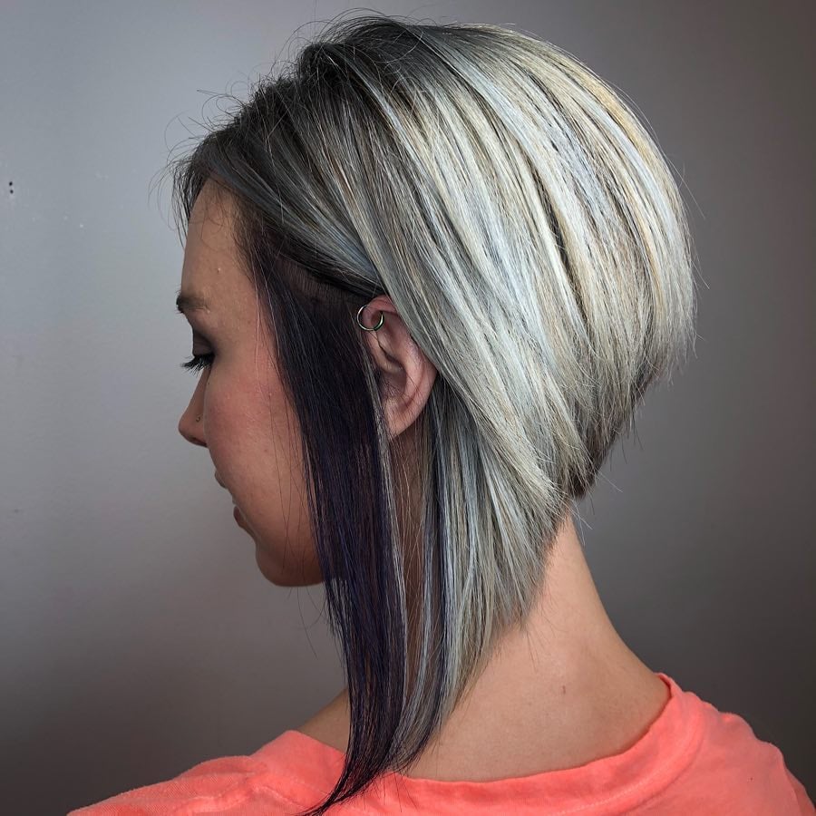 medium length layered stacked bob