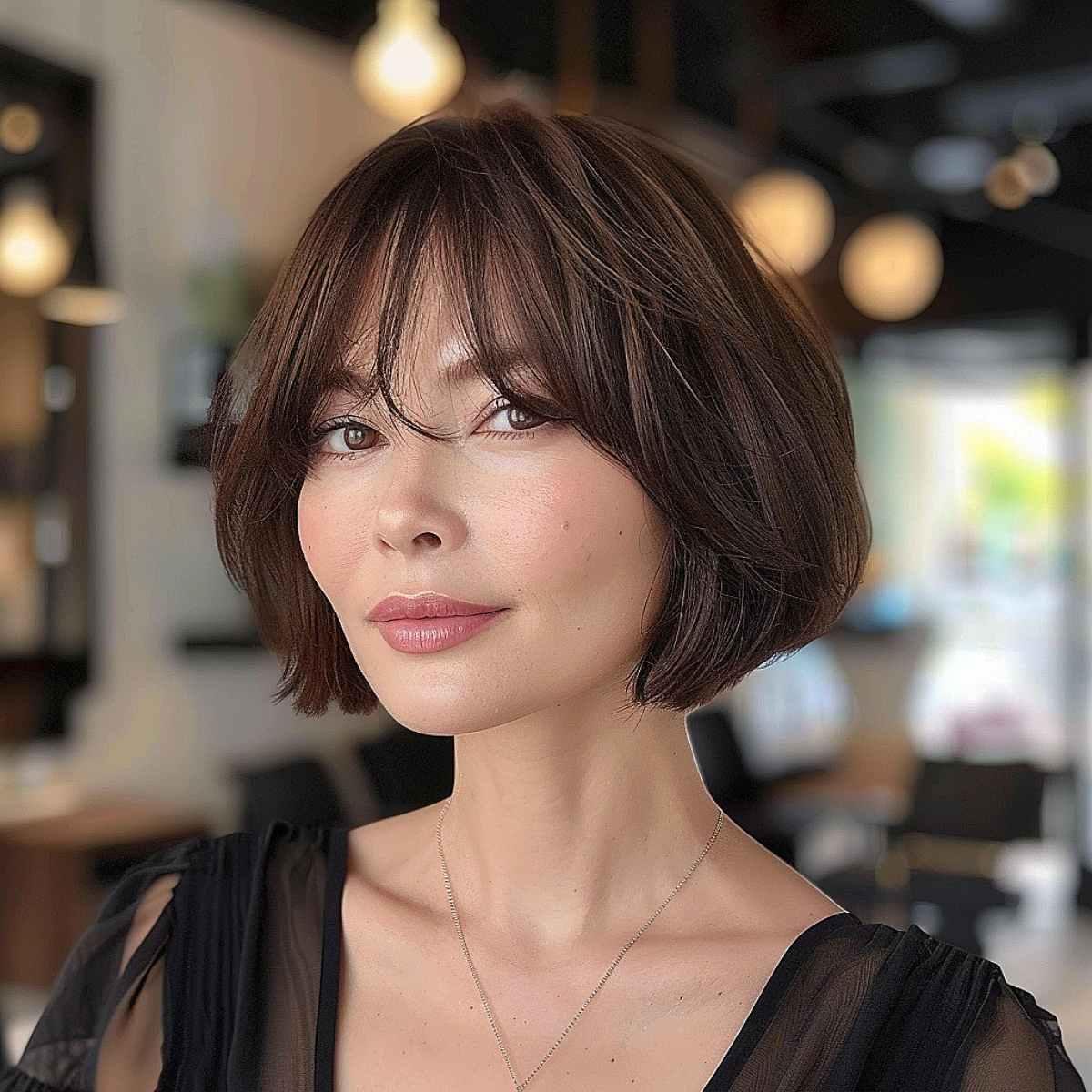 modern bob with see-through fringe