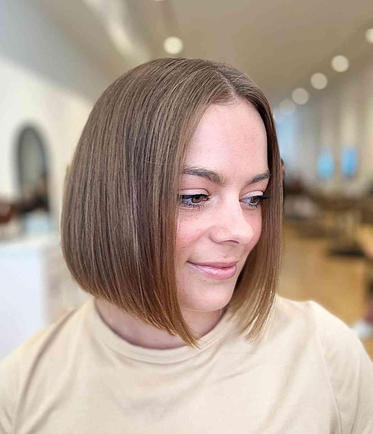 Natural Short Slob Cut with Center Part