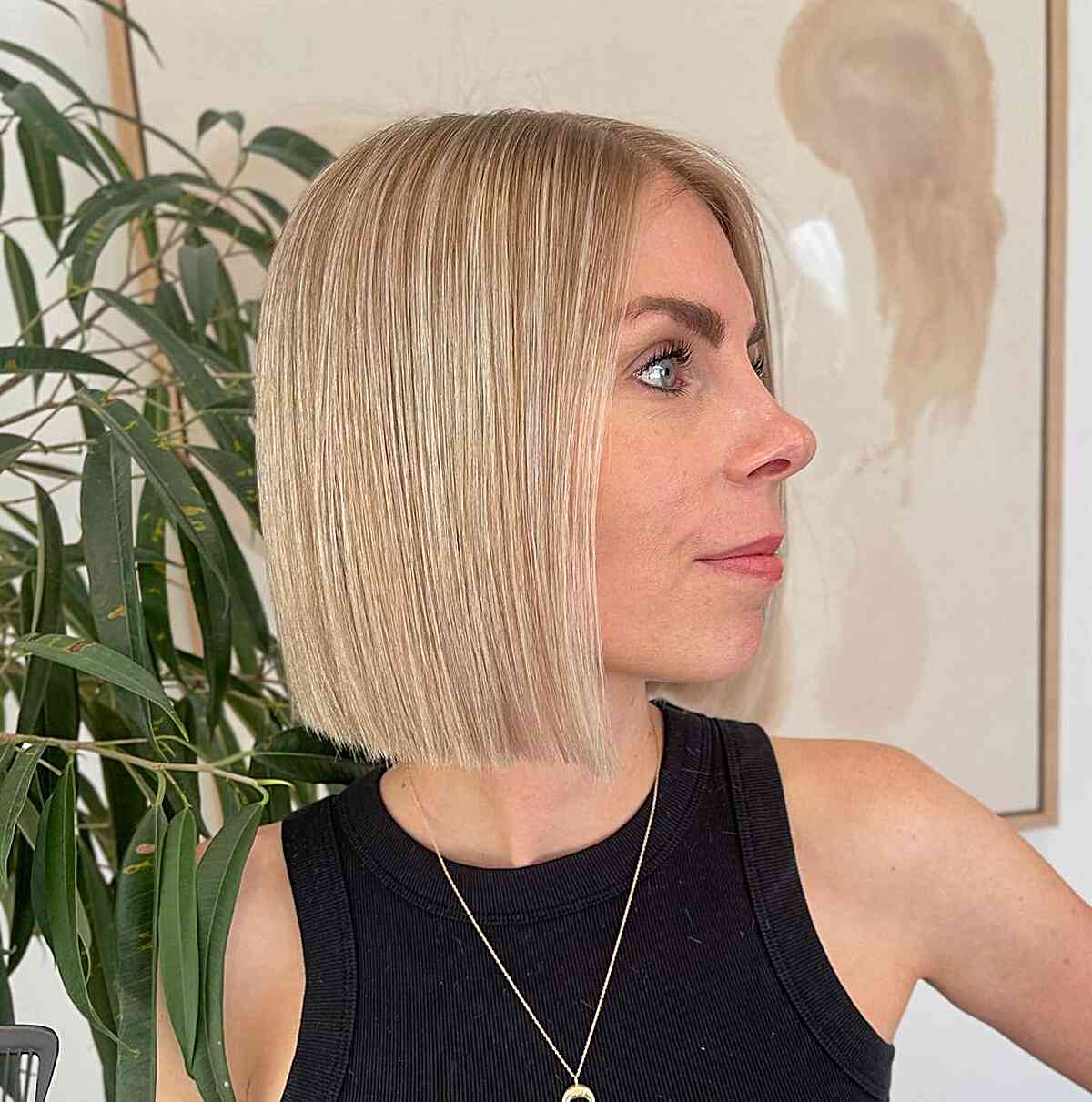 Neck-Length Italian Blunt Cut Bob for Thin Hair