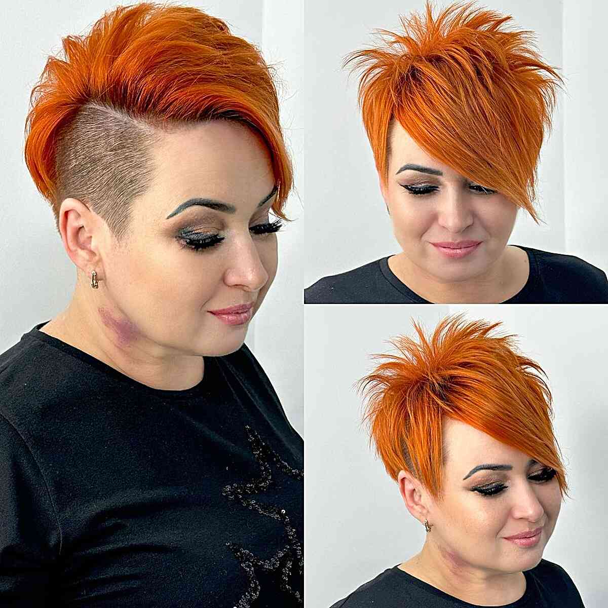 Orange Undercut Pixie with a Spiky Crown