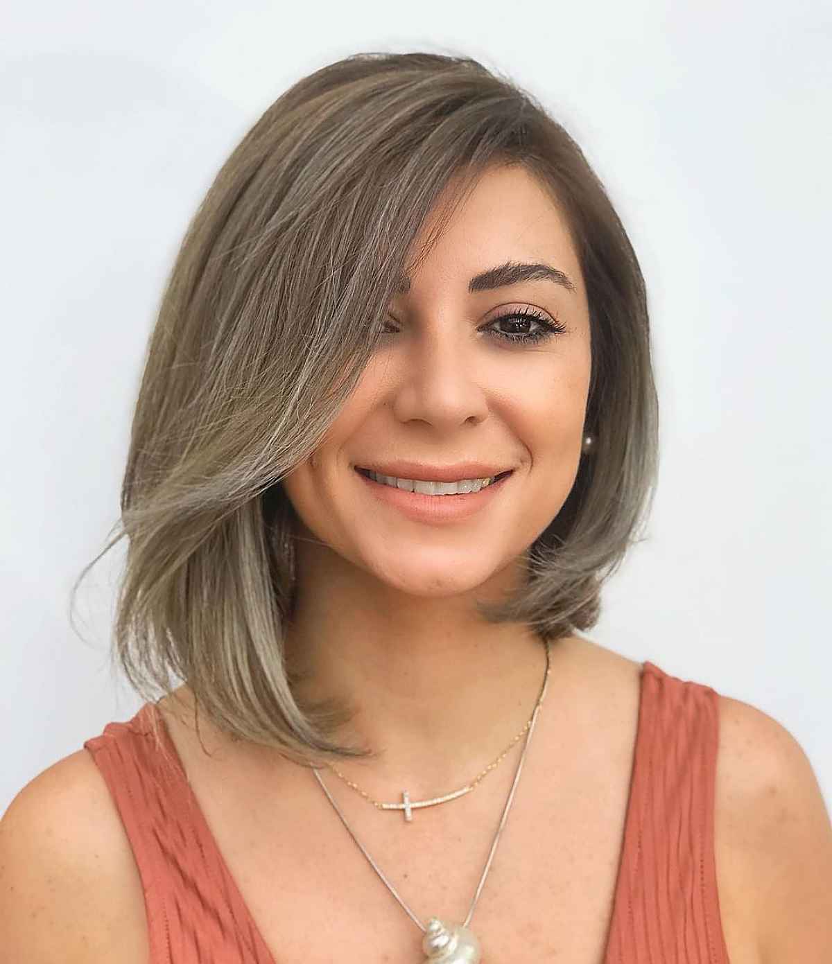 Pretty Asymmetrical Layered Bob for Fine Hair