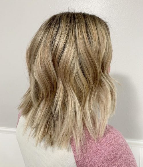 Ravishing Blonde Textured Bob with Waves