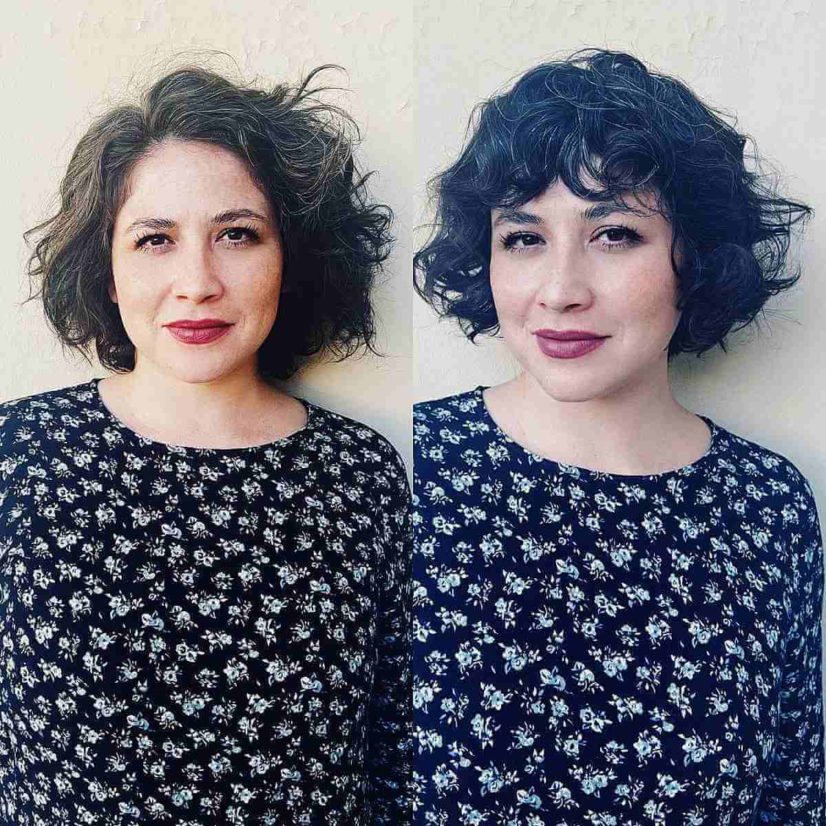 Razor Cut Bob with Curls and Waves