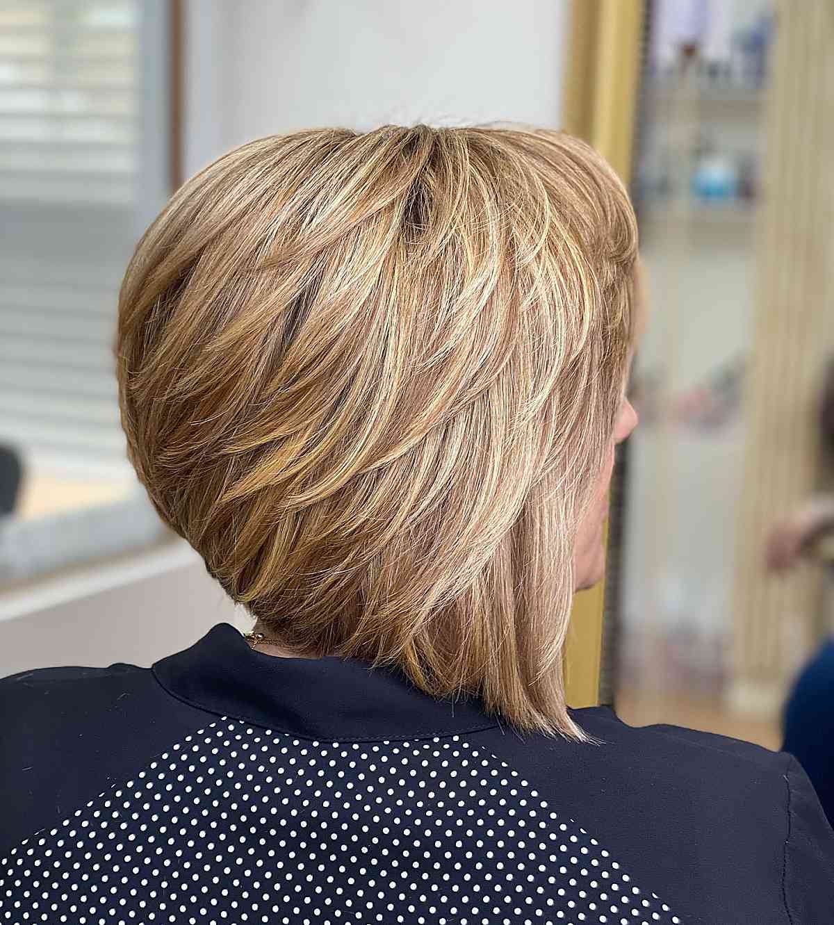 sassy angled blonde bob