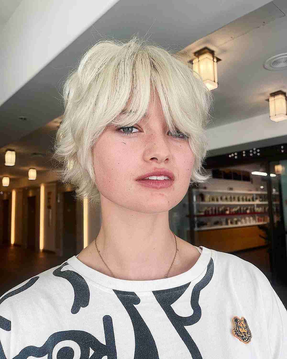 Shaggy Blonde Bixie Cut