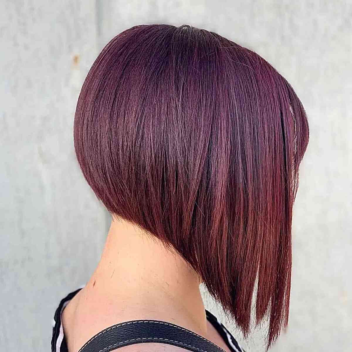 Short A-Line Bob with Deep Purple Color