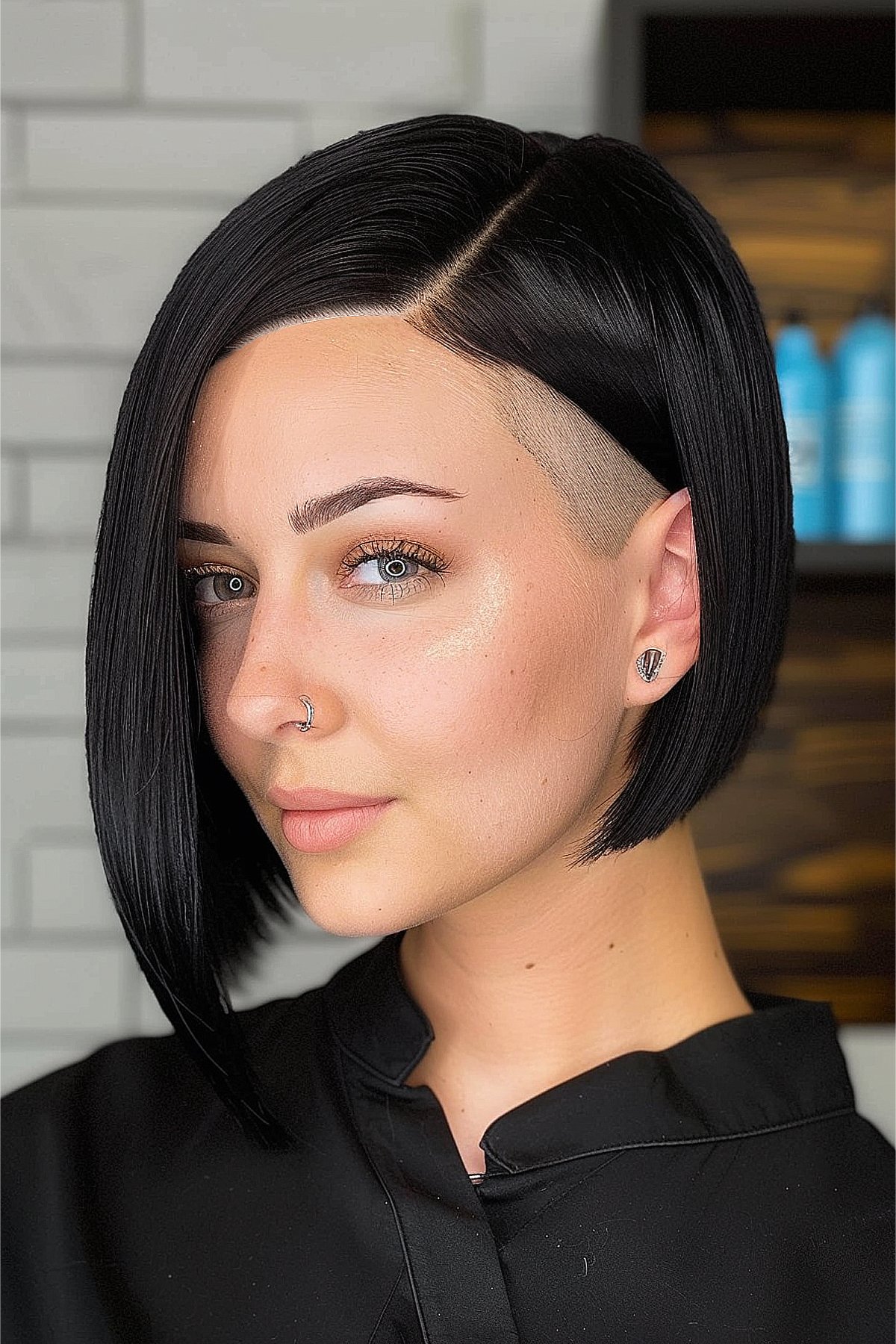 Short asymmetrical bob with an undercut