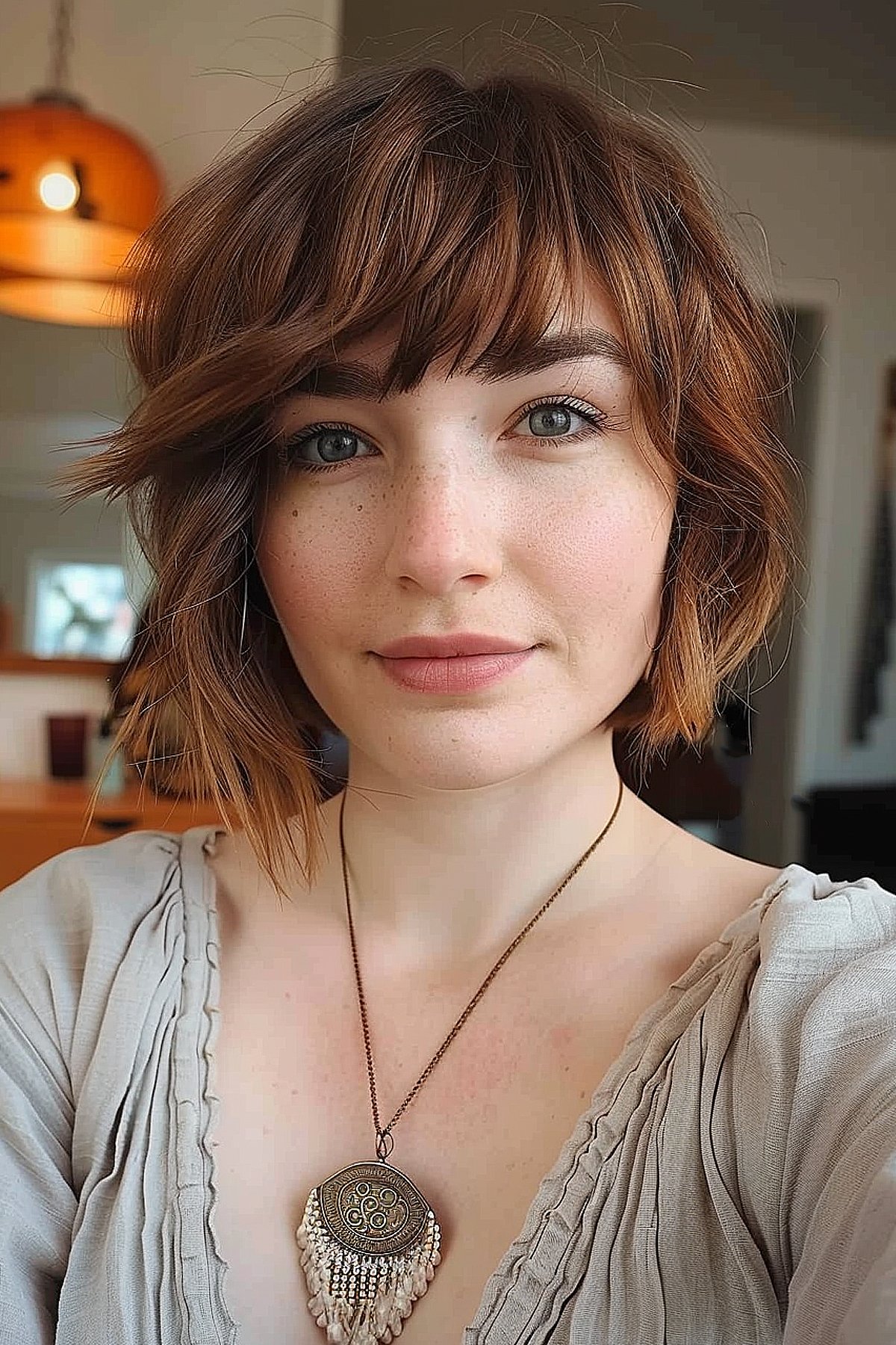 short asymmetrical bob with bangs