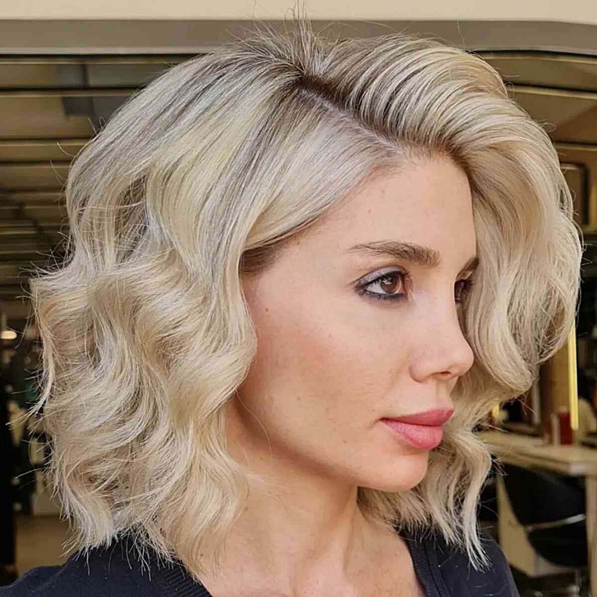 Short Barbie Blonde Wavy Bob Cut