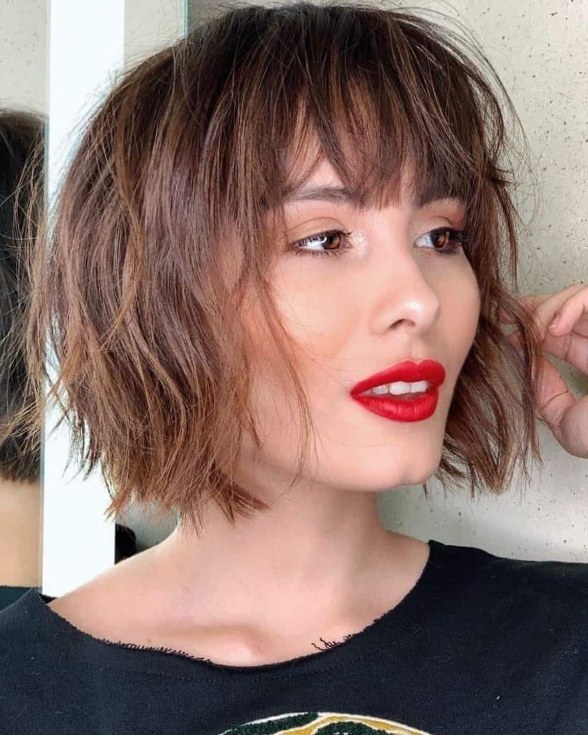 Short Choppy Bob with Fringe