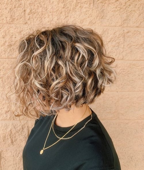 short, choppy curly bob