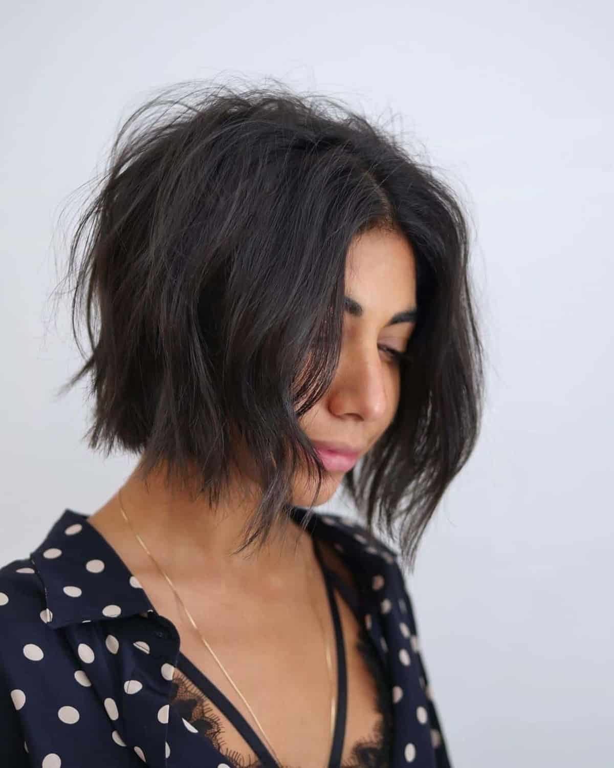 short shaggy bob cut for women