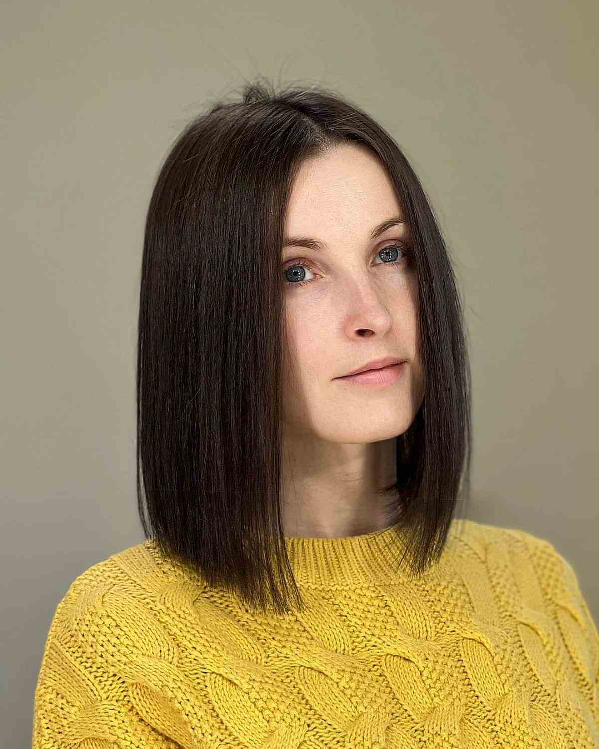 Sleek Blunt Lob for Thin Straight Hair