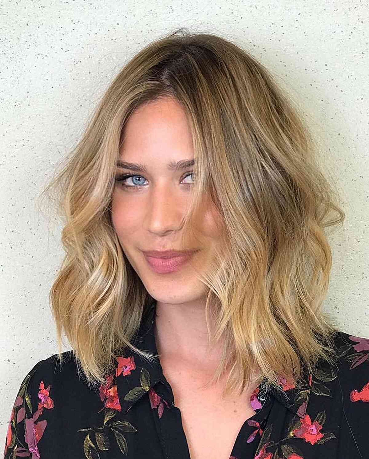 Soft Choppy Long Bob with a Face Frame