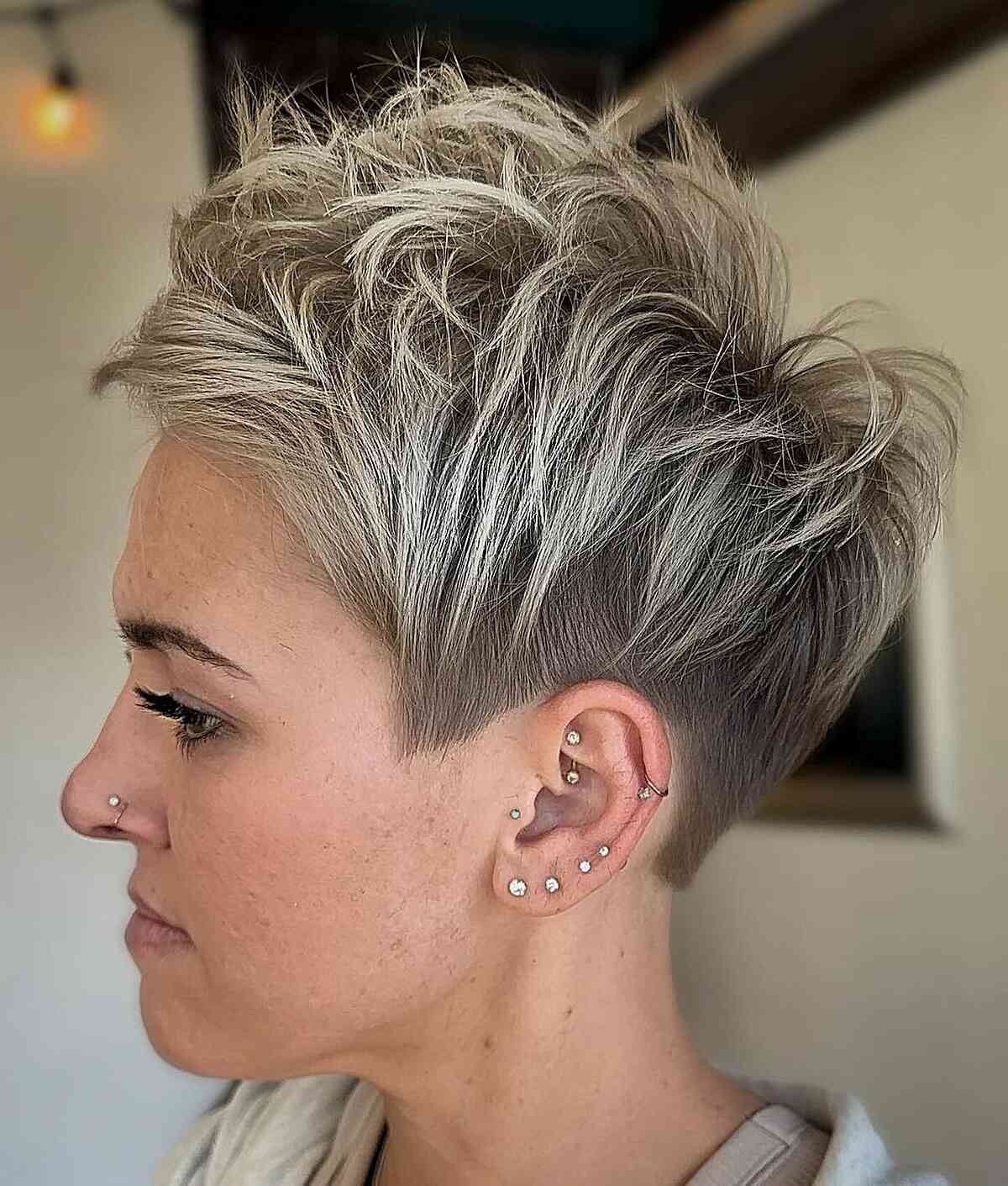 Spiky Pixie with an Undercut for Fine Hair