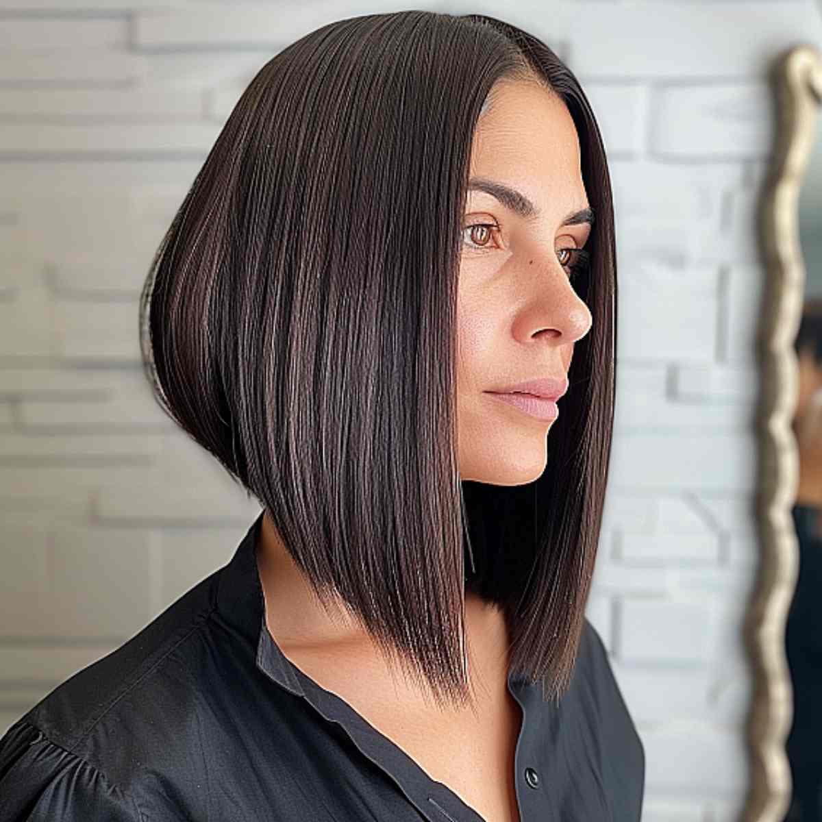 Bob invertido elegante para cabello de longitud media