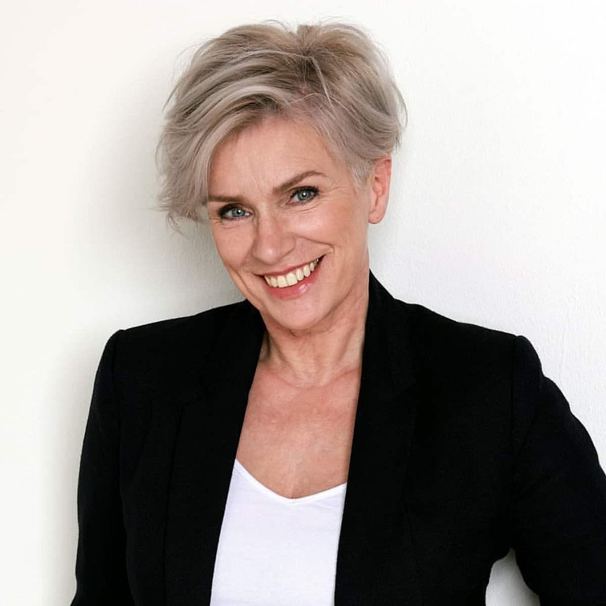 Sweet Long Pixie Cut for Women Over 60