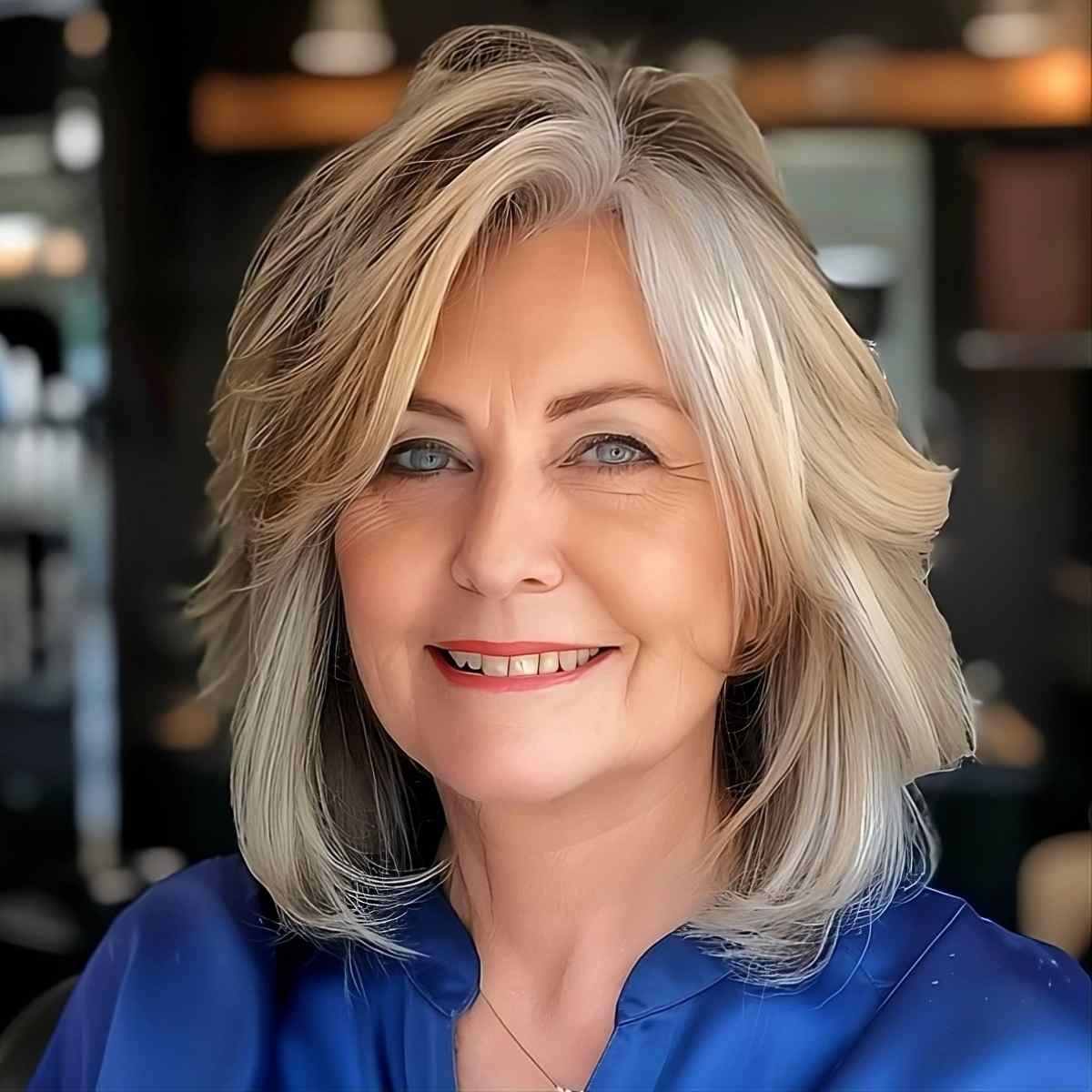 The Layered Long Bob for Women Over 60 With Thick Hair