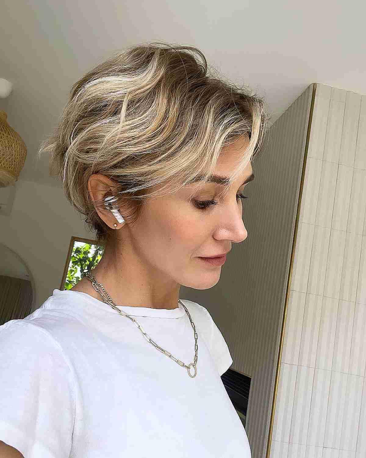 Tousled Pixie Bob Cut for Shorter Hair