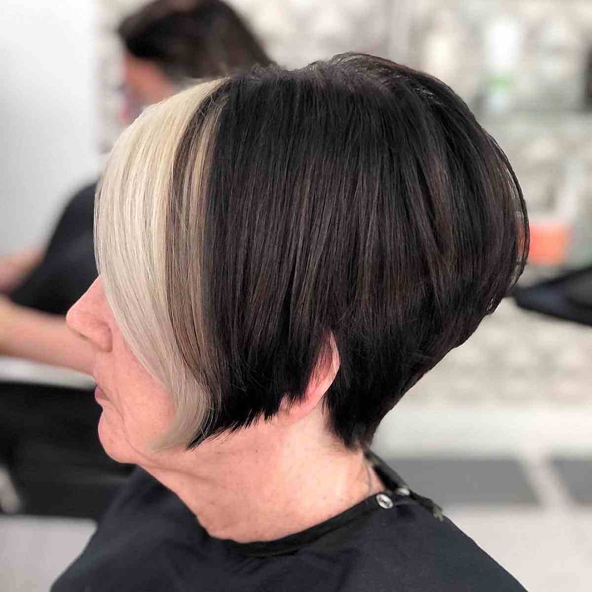 Two-Toned Inverted Ear-Length Bob